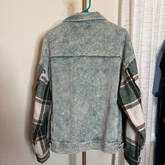 POL Green Corduroy Flannel Pockets Jacket Shacket - Picture 2 of 4